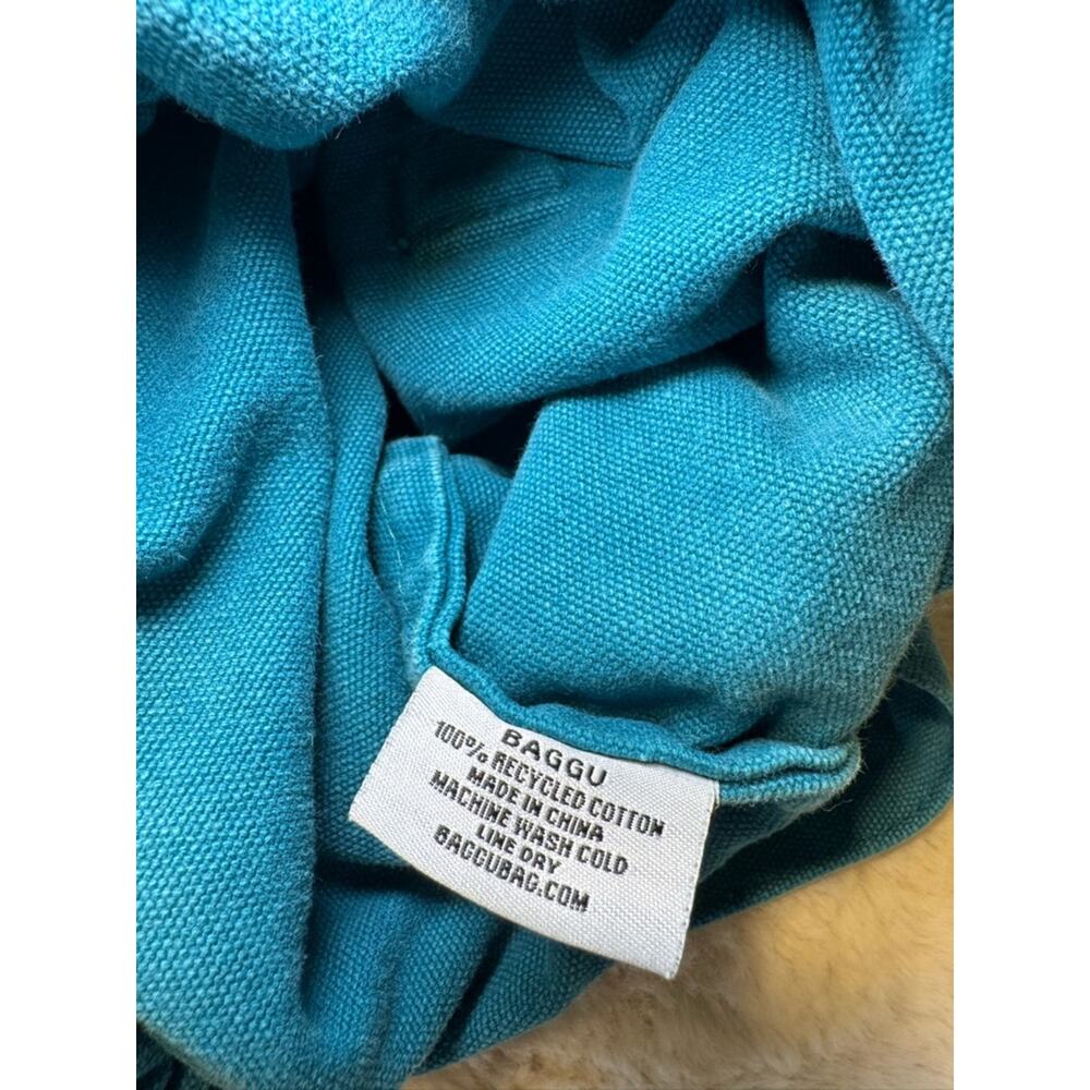 Baggu 100% recycled cotton Teal Canvas Drawstring Backpack - Women - Picture 14 of 15